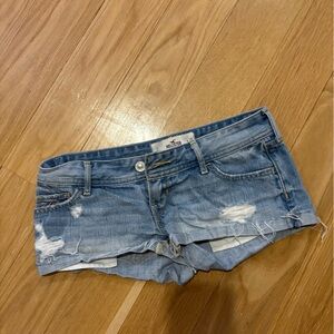 Hollister Light Blue Ripped Denim Shorts